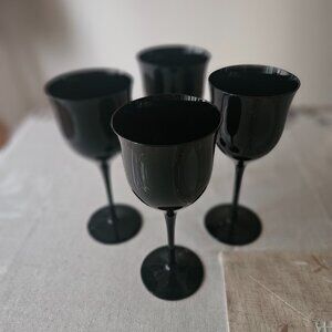 Vintage Black Wine Glasses